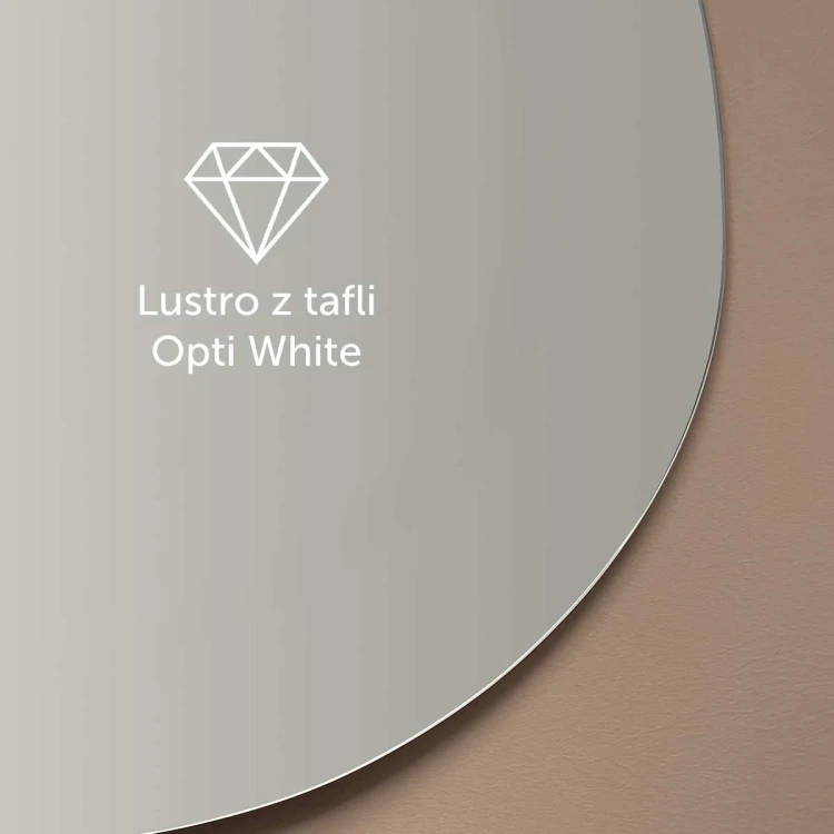 Lustro wykonane z tafli opti white. GieraDesign