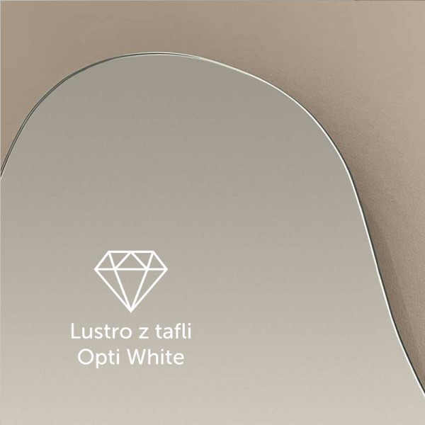 Lustro wykonane z tafli opti white. GieraDesign