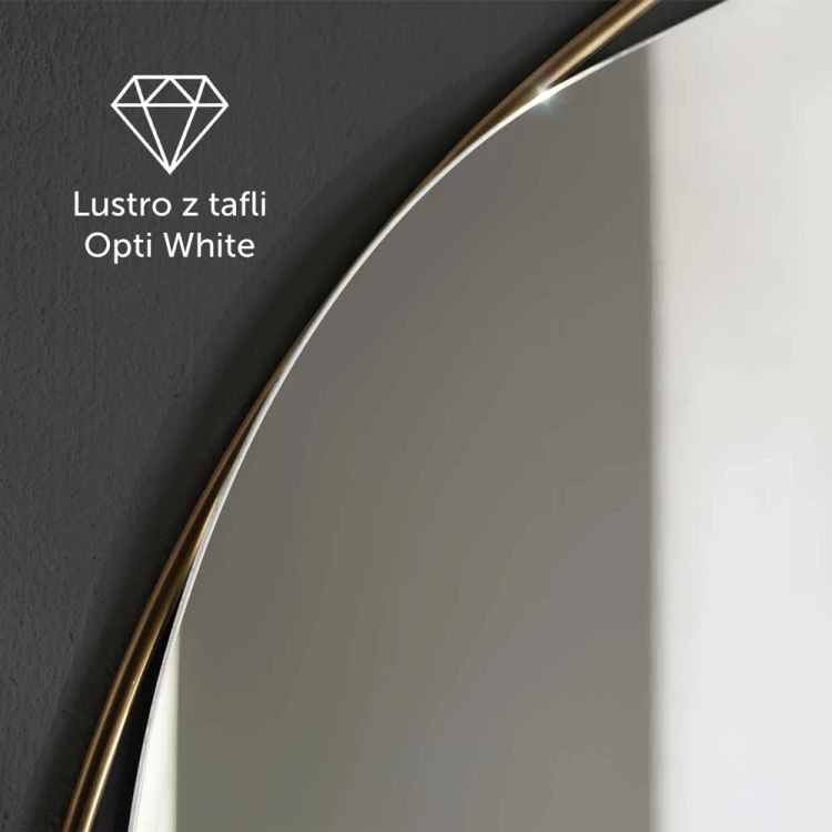 Lustro w mosiężnej ramie Ring, detal - GieraDesign