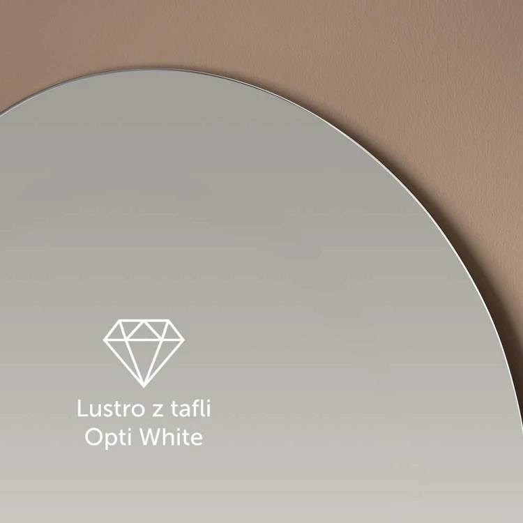 Lustro Sierra led wykonane jest z tafli opti white bez dopłat.