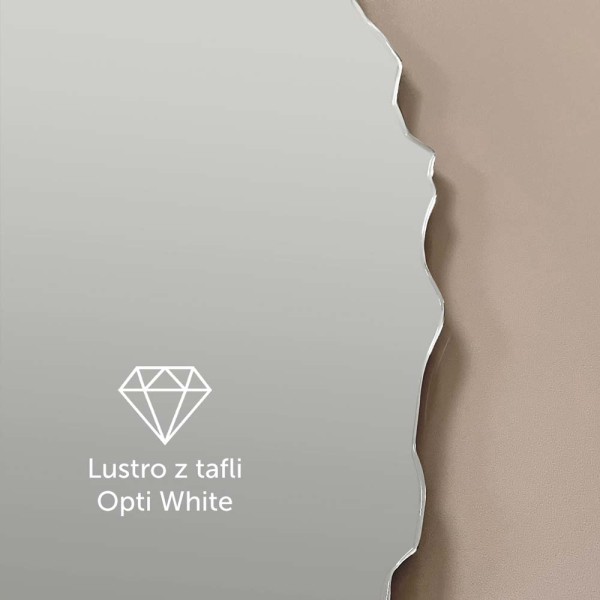 Lustro Era okrągłe LED wyłupane wykonane z tafli opti white.