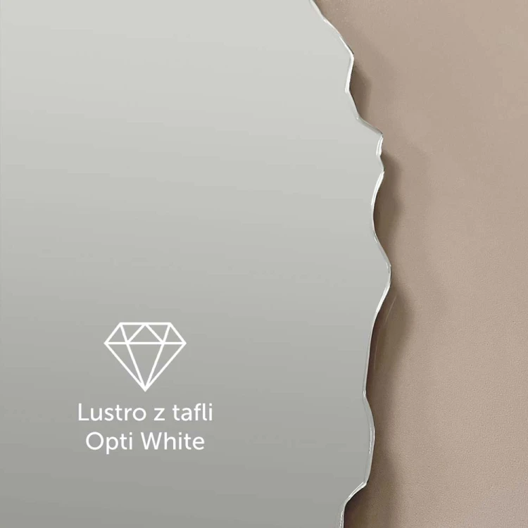 Lustro Era okrągłe LED wyłupane wykonane z tafli opti white.