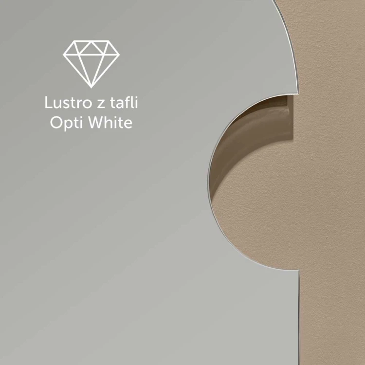 Lustro owalne Pico z wycięciem wykonane jest z tafli Opti White