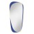 Lustro Isle Elong blue z podświetleniem led na białym tle | GieraDesign