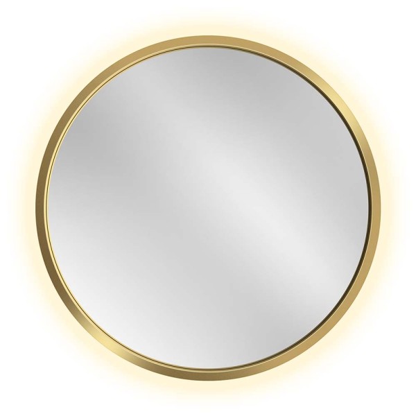 Lustro Scandi Złote LED na białym tle GieraDesign.