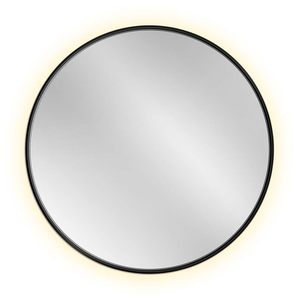 Lustro Scandi Slim czarne okrągłe podświetlane. GieraDesign