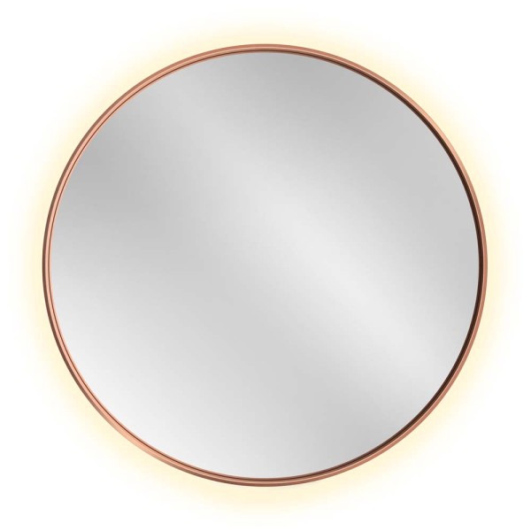 Lustro Scandi Slim Miedziane LED na białym tle. GieraDesign