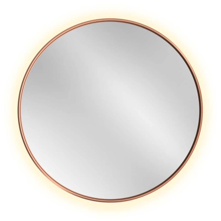 Lustro Scandi Slim Miedziane LED na białym tle. GieraDesign