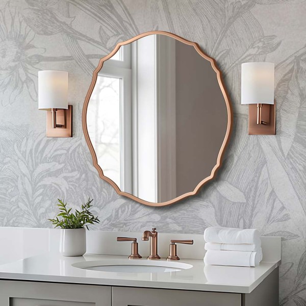 Lustro Grand Vila miedziane do łazienki retro, GieraDesign.