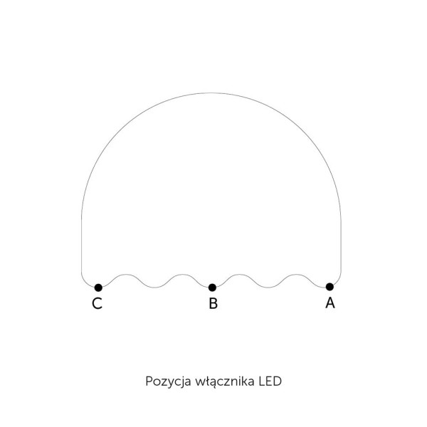 Pozycje włącznika LED w lustrze Lomi od GieraDesign.