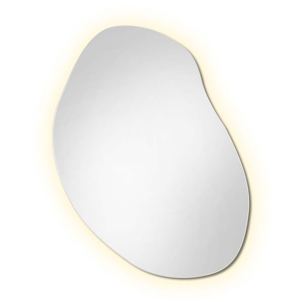 Lustro Plama no.3 – asymetryczne LED do łazienki. GieraDesign