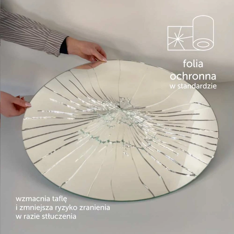 Lustro zabezpieczone folią ochronną w standardzie. GieraDesign