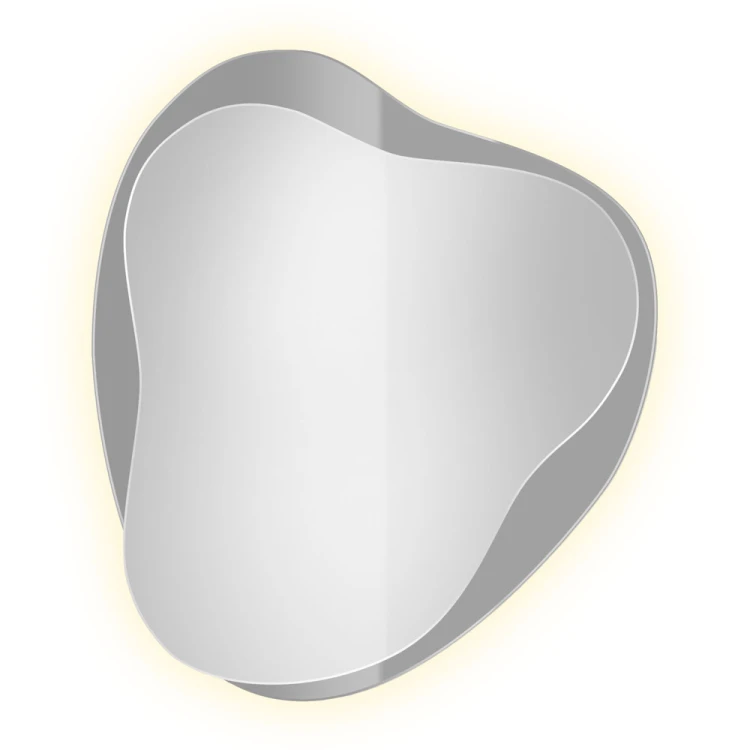 Lustro Amo grafitowe LED na białym tle. GieraDesign
