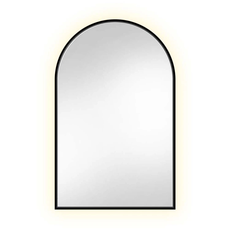 Lustro półowalne z łukiem u góry Portal czarne na białym tle, GieraDesign
