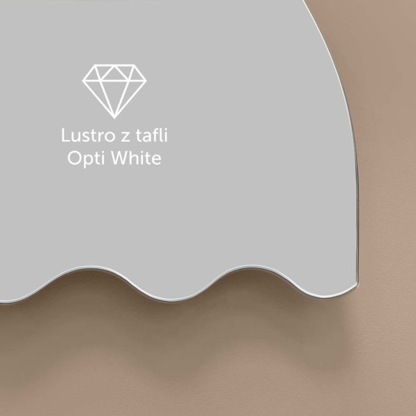 Lustro Lomi półokrągłe z podświetleniem do makijażu jest z tafli Opti-White.
