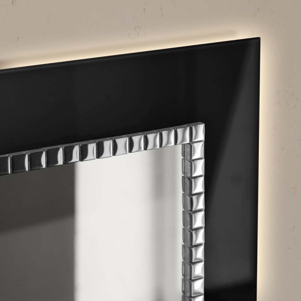Zbliżenie na lustro Bracelet SQ czarne led, GieraDesign.