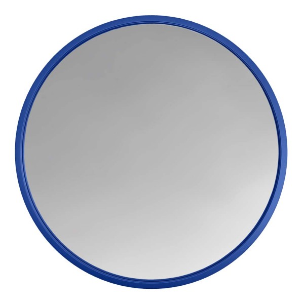 Lustro Scandi w okrągłej ramie w kolorze kobalt. GieraDesign