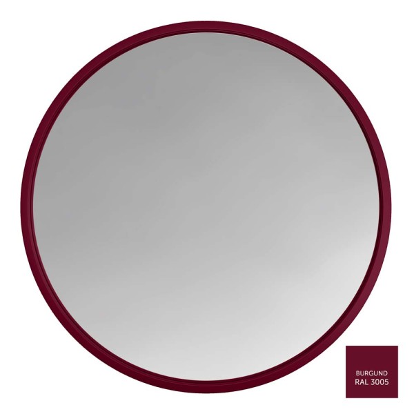 Lustro okrągłe Scandi w ramie w kolorze RAL 3005. GieraDesign
