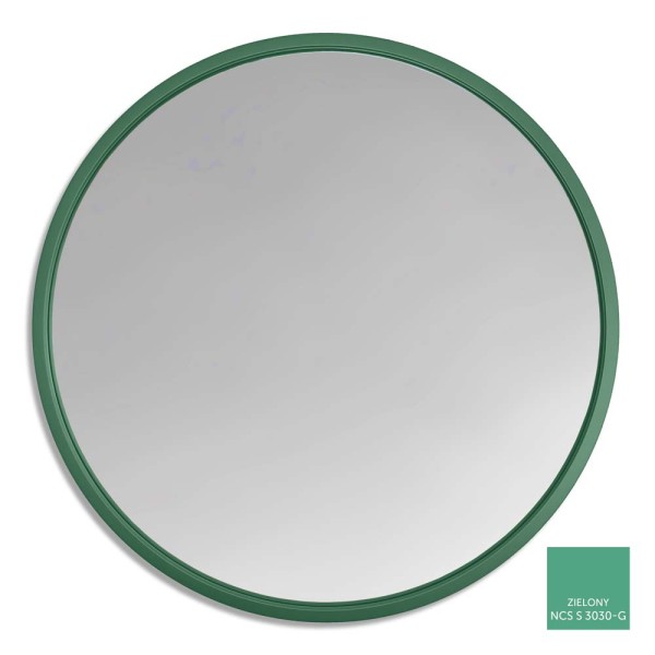 Okrągłe lustro Scandi w ramie w kolorze RAL NCS S3030G. GieraDesign