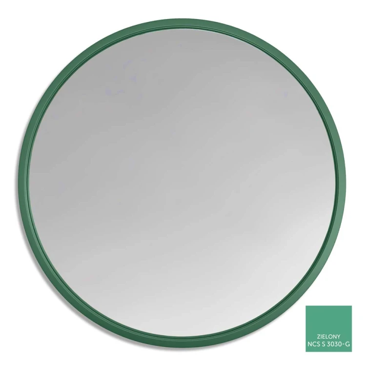 Okrągłe lustro Scandi w ramie w kolorze RAL NCS S3030G. GieraDesign