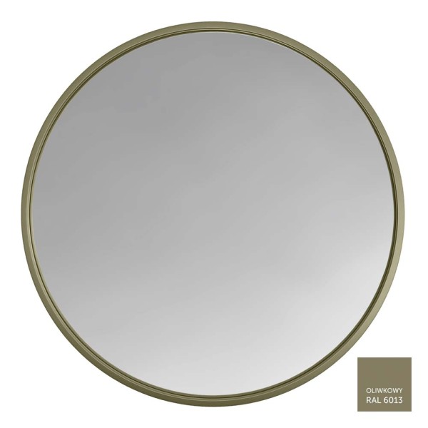 Lustro okrągłe Scandi w ramie w kolorze RAL 6013, GieraDesign.