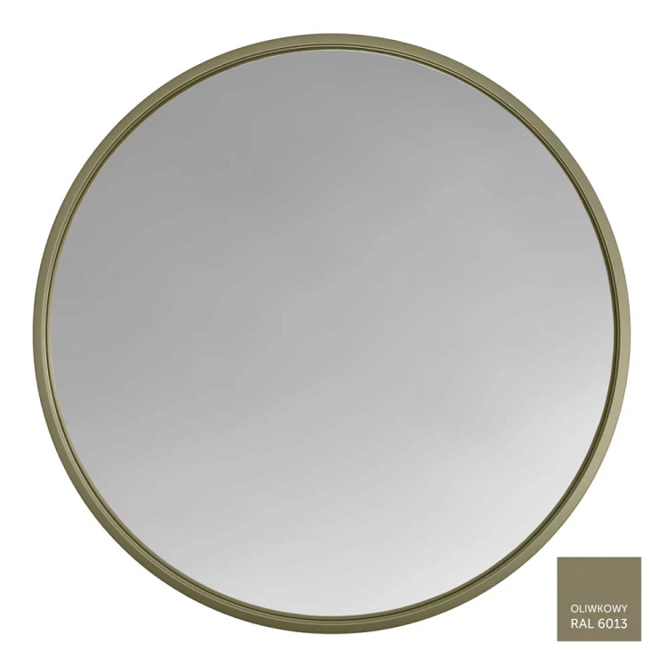 Lustro okrągłe Scandi w ramie w kolorze RAL 6013, GieraDesign.