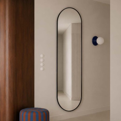 Lustro Ambient Slim – czarne, owalne do korytarza