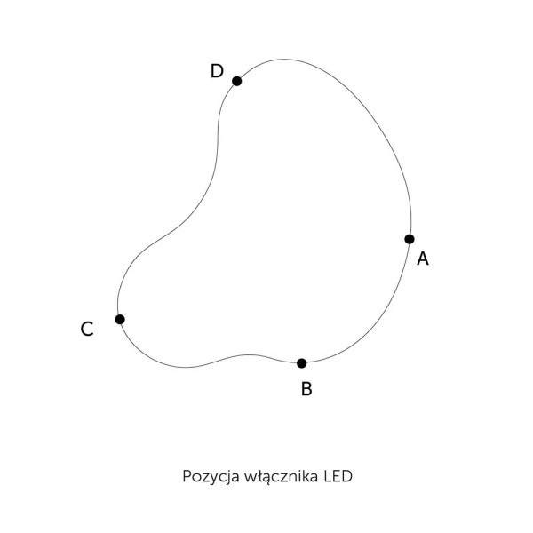 Włączniki LED w lustrze Plama no.5 opcja 2.