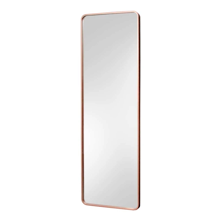 Billet - lustro z zaokrąglonymi rogami w cienkiej miedzienej ramie - GieraDesign