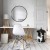 Scandi Slim - okrągłe lustro w bardzo cienkiej czarnej  ramce,  pokój w skandynawskim stylu, GieraDesign