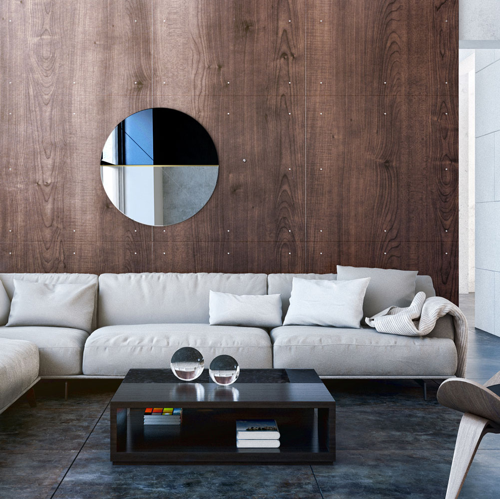 Lustro Demi w nowoczesnym salonie 