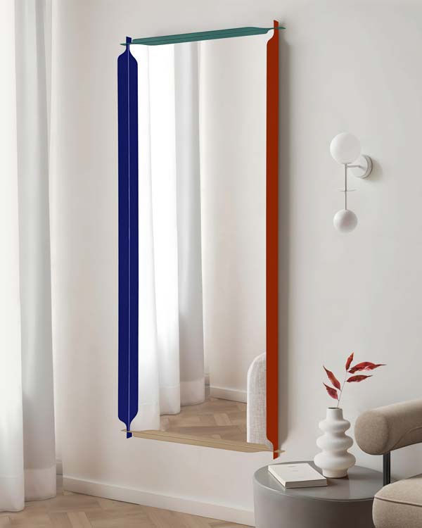 Lustro w kolorowej ramie do przedpokoju