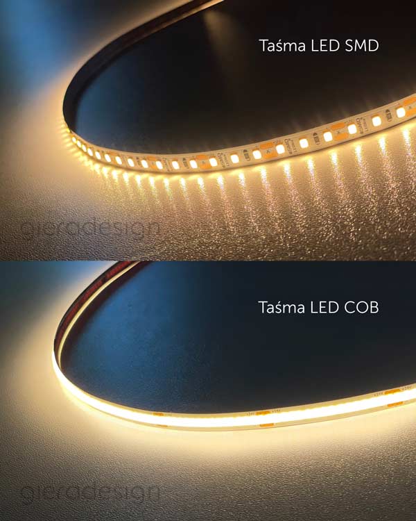 Porównanie taśm led COB i SMD. GieraDesign