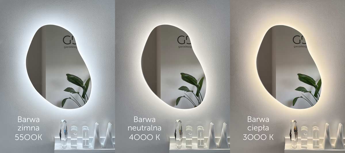 Porównanie barwy światła ledowego - zimnej, neutralnej i ciepłej
