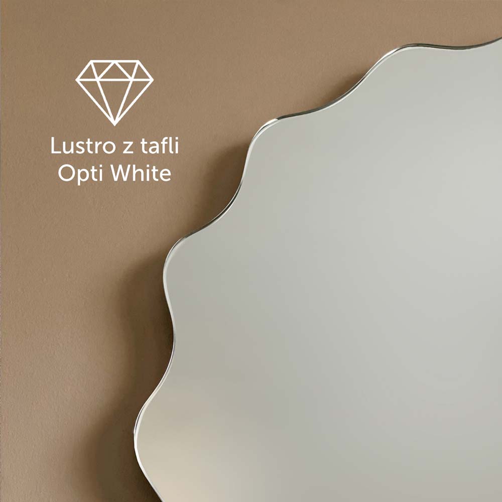 Lustro podświetlane Holly jest wykonane z tafli Opti White