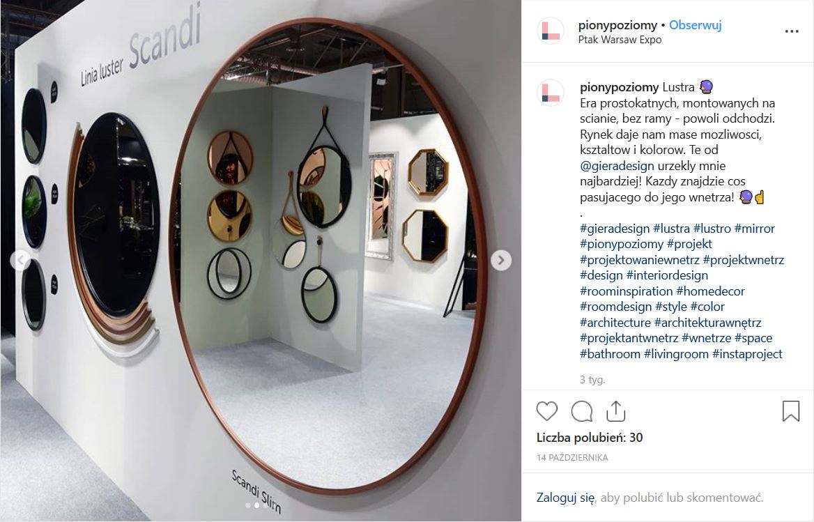 relacja z Warsaw Home 2019 @pionypoziomy na Instagramie